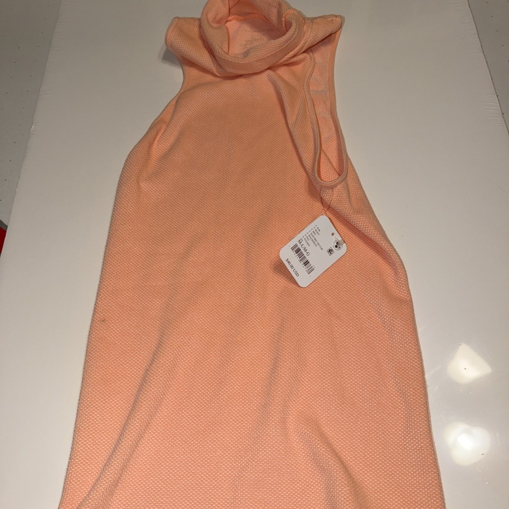 Intimately Free People Electric Nectar Sleeveless Mock Neck Top Peach M/L